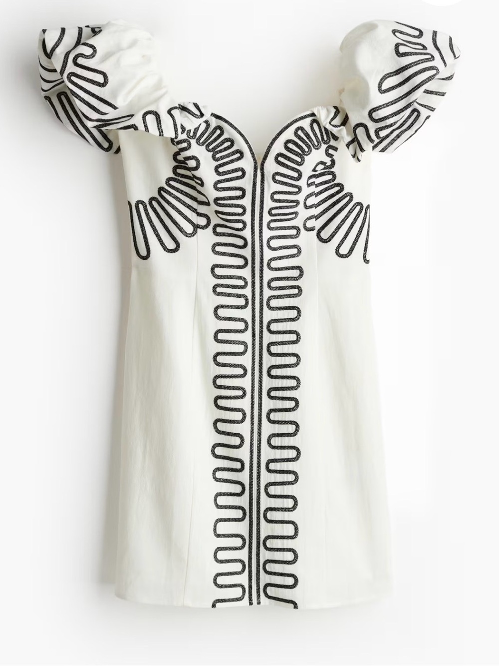 H&M Linen Embroidered Mini Dress NWT